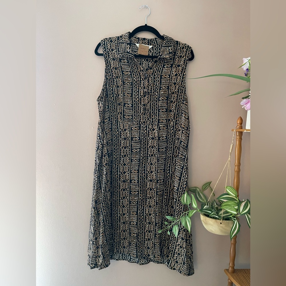 Vintage Tribal Print Sun Dress